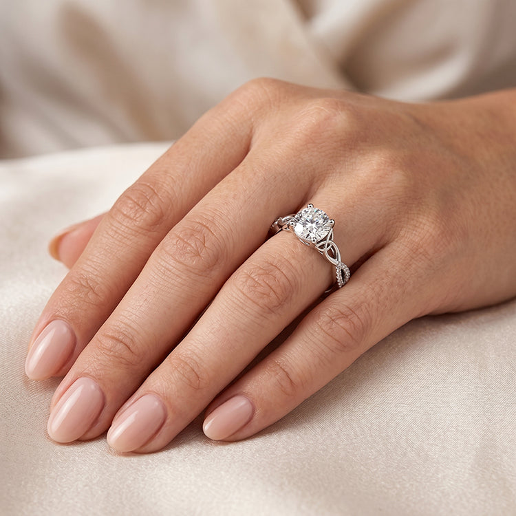 Pavonia - GIA Natural Round Diamond Engagement Ring