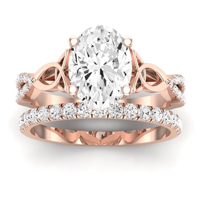 Pavonia Oval Diamond Bridal Set (Lab Grown Igi Cert) rosegold