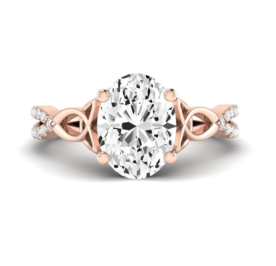 Pavonia Oval Diamond Engagement Ring (Lab Grown Igi Cert) rosegold