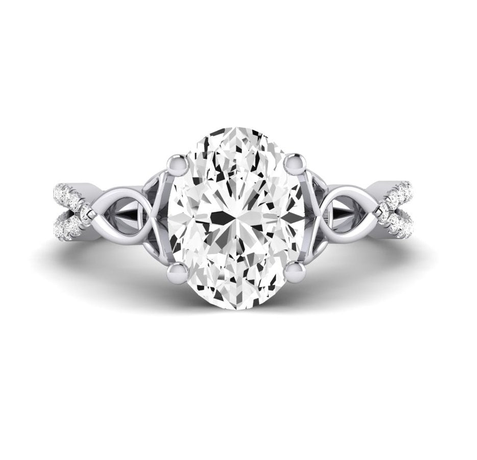 Pavonia Oval Diamond Engagement Ring (Lab Grown Igi Cert) whitegold