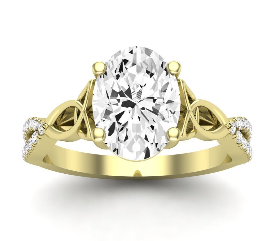 Pavonia Oval Diamond Engagement Ring (Lab Grown Igi Cert) yellowgold