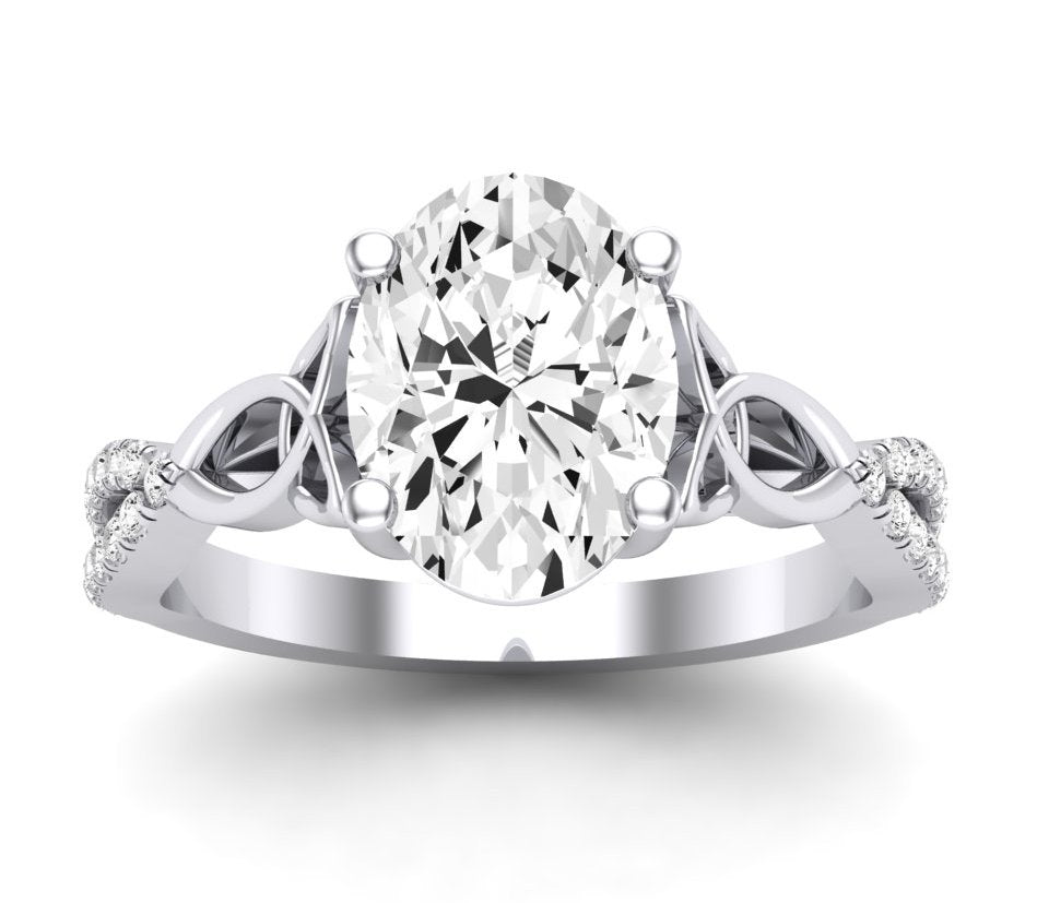 Pavonia Oval Diamond Engagement Ring (Lab Grown Igi Cert) whitegold