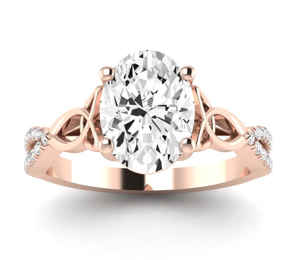 Pavonia Oval Diamond Engagement Ring (Lab Grown Igi Cert) rosegold