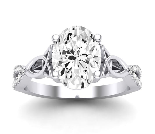 Pavonia Oval Diamond Engagement Ring (Lab Grown Igi Cert) whitegold