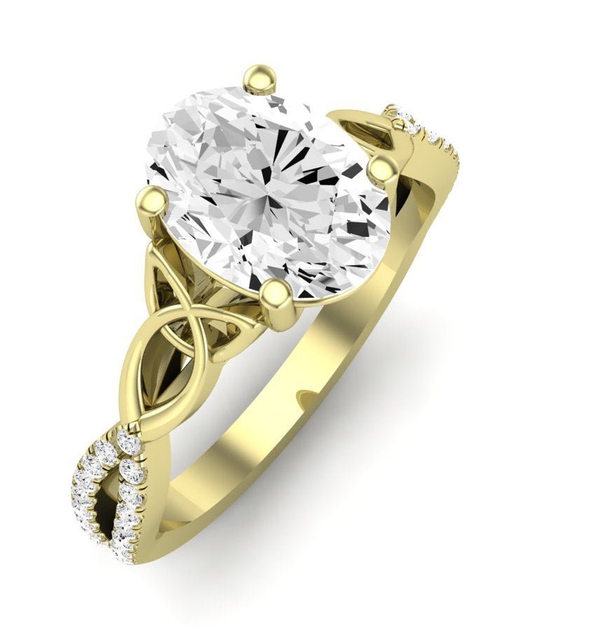 Pavonia Oval Moissanite Engagement Ring yellowgold