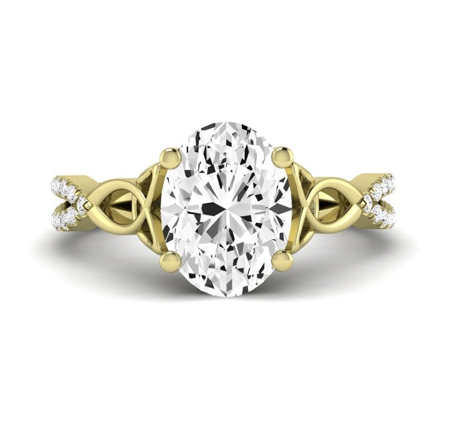 Pavonia Oval Moissanite Engagement Ring yellowgold