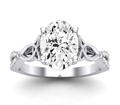 Pavonia Oval Moissanite Engagement Ring whitegold