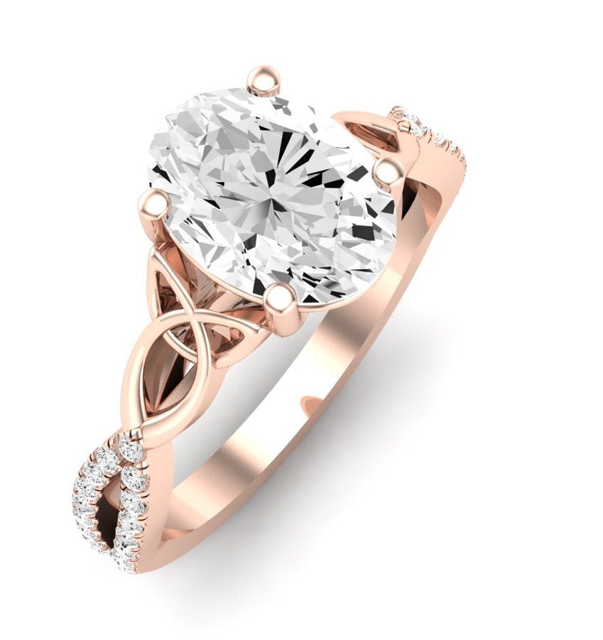 Pavonia Oval Moissanite Engagement Ring rosegold