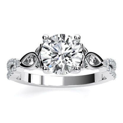 Pavonia Round Diamond Engagement Ring (Lab Grown Igi Cert) whitegold