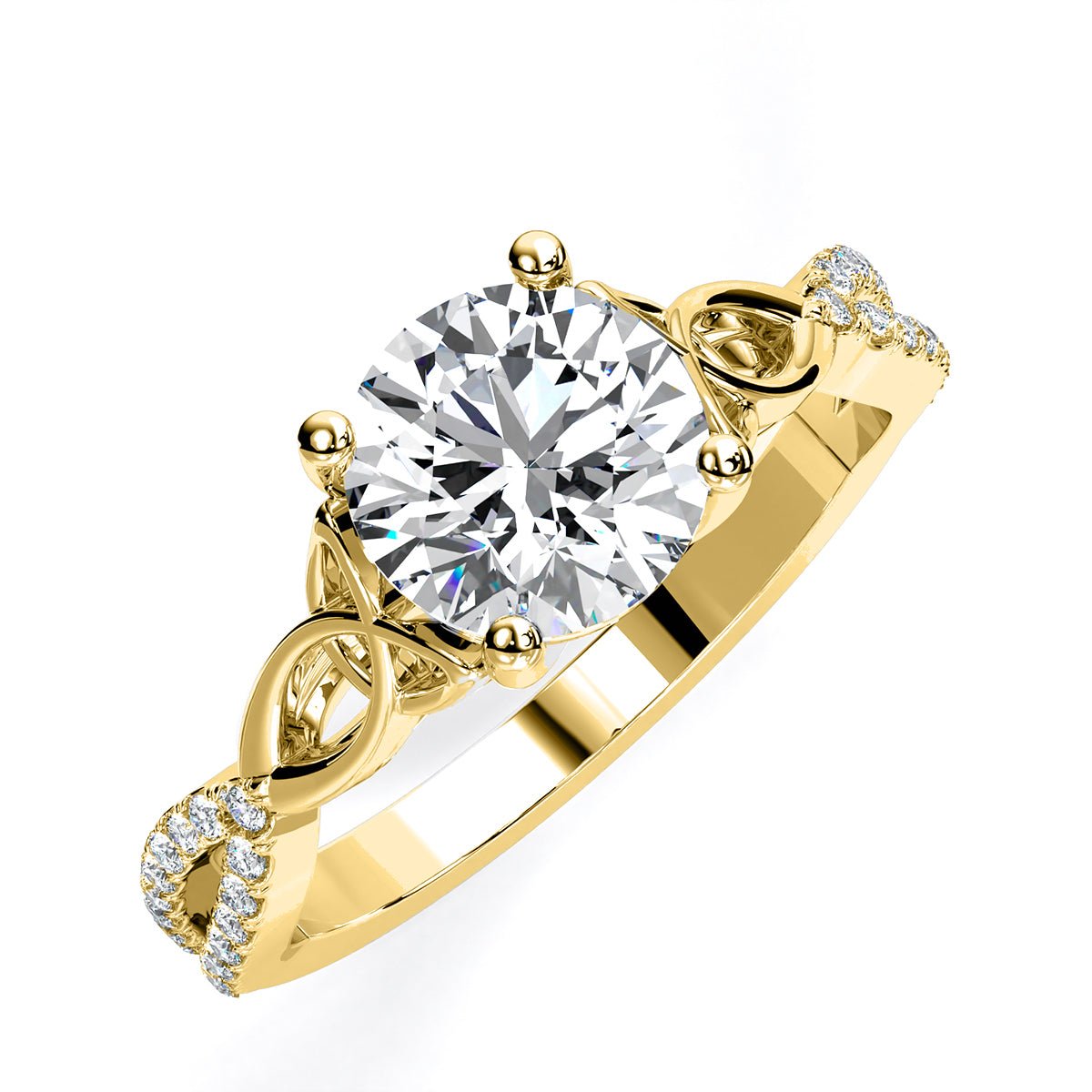 Pavonia Round Diamond Engagement Ring (Lab Grown Igi Cert) yellowgold