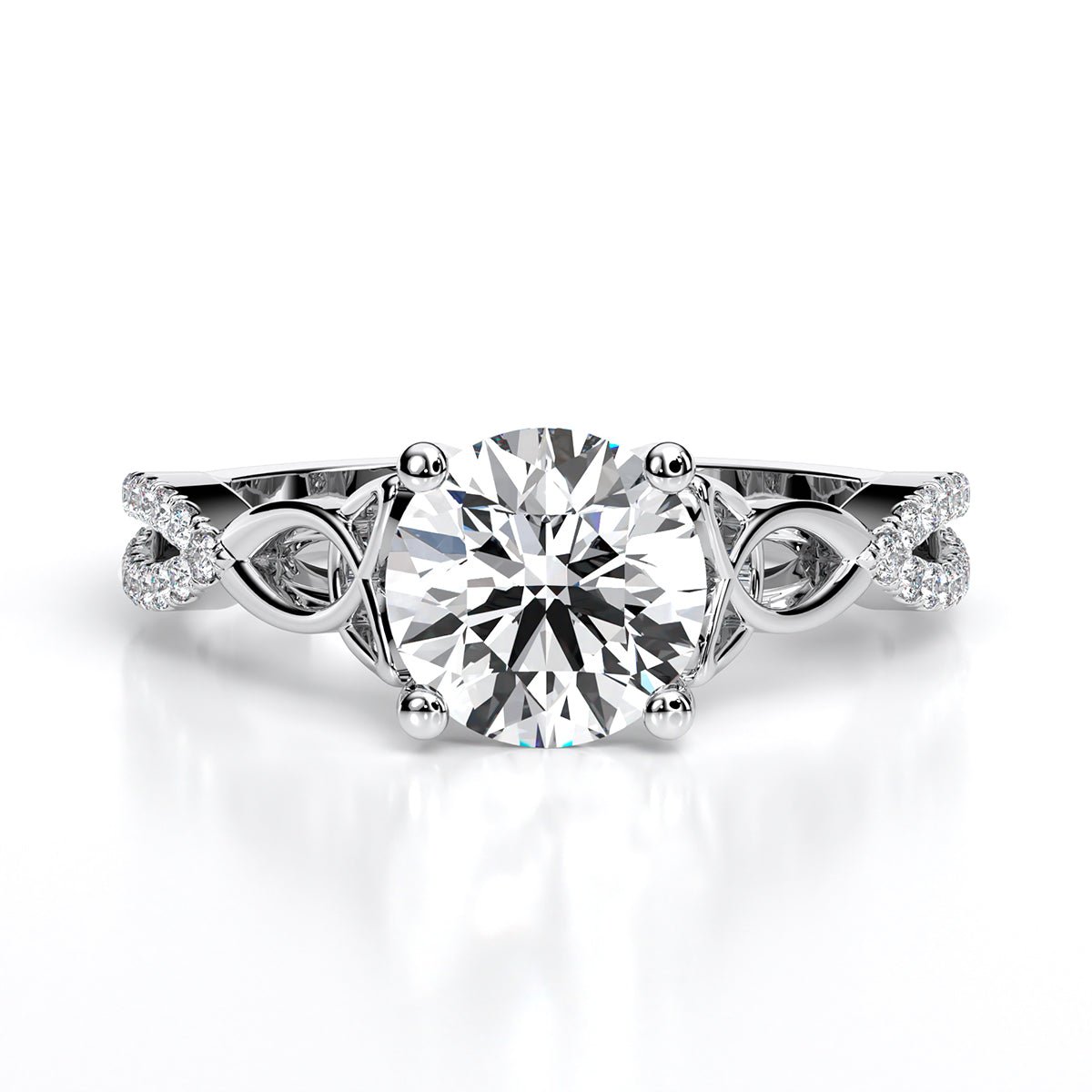 Pavonia Round Diamond Engagement Ring (Lab Grown Igi Cert) whitegold