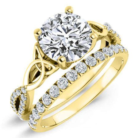 Pavonia Round Moissanite Bridal Set yellowgold