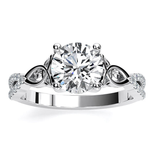 Pavonia Round Moissanite Engagement Ring whitegold