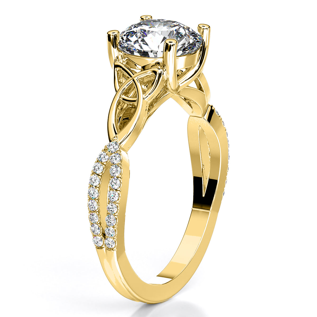 Pavonia Round Diamond Engagement Ring (Lab Grown Igi Cert) yellowgold