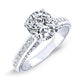 Peony Cushion Moissanite Bridal Set whitegold