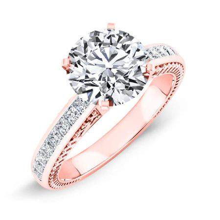 Peony Round Diamond Engagement Ring (Lab Grown Igi Cert) rosegold