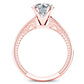 Peony Round Diamond Engagement Ring (Lab Grown Igi Cert) rosegold