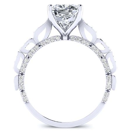 Peregrine Cushion Moissanite Engagement Ring whitegold