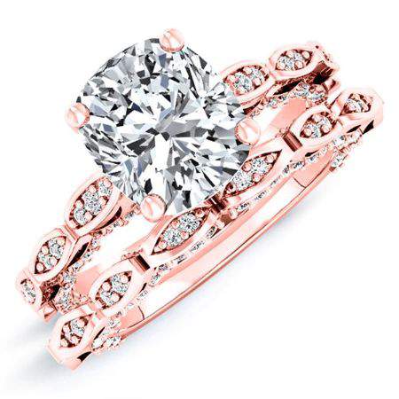 Peregrine Diamond Matching Band Only (engagement Ring Not Included) For Ring With Cushion Center rosegold