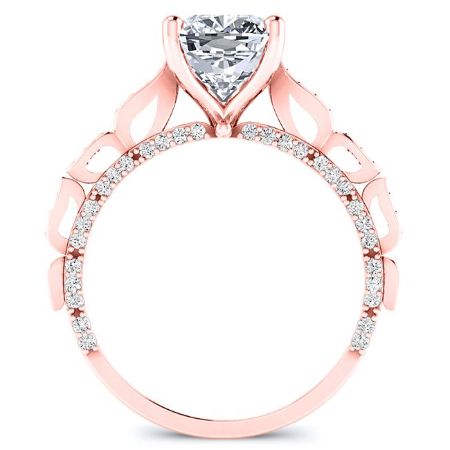 Peregrine Diamond Matching Band Only (engagement Ring Not Included) For Ring With Cushion Center rosegold