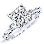 Peregrine Princess Moissanite Bridal Set whitegold