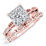 Peregrine Princess Moissanite Bridal Set rosegold