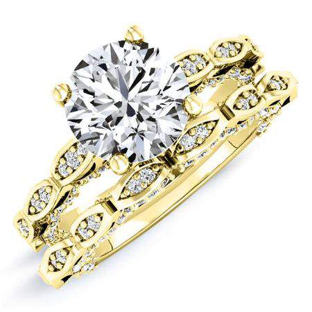 Peregrine Round Diamond Bridal Set (Lab Grown Igi Cert) yellowgold