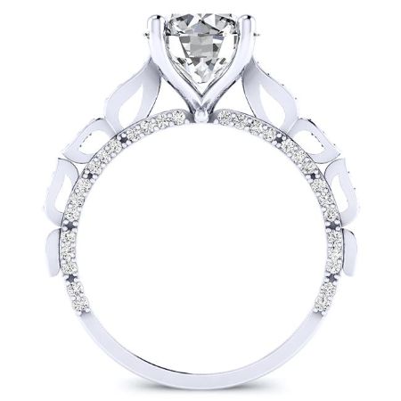 Peregrine Round Moissanite Engagement Ring whitegold