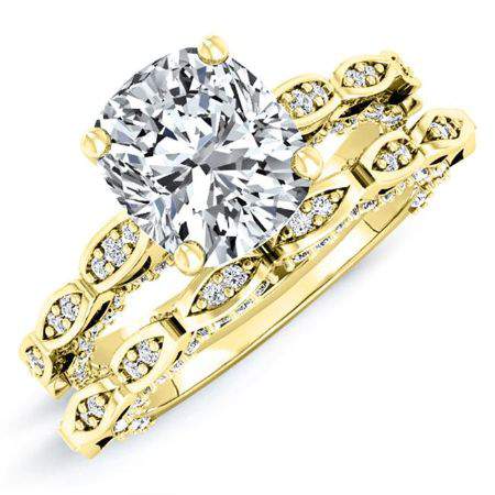 Peregrine Cushion Diamond Bridal Set (Lab Grown Igi Cert) yellowgold