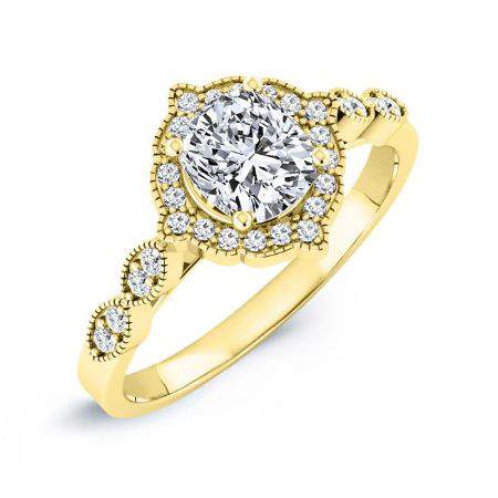 Petal Cushion Diamond Engagement Ring (Lab Grown Igi Cert) yellowgold