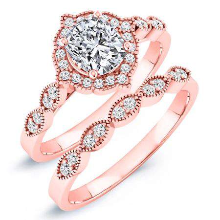 Petal Cushion Diamond Bridal Set (Lab Grown Igi Cert) rosegold