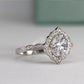 Petal Round Diamond Engagement Ring (Lab Grown Igi Cert) whitegold