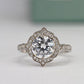 Petal Round Diamond Engagement Ring (Lab Grown Igi Cert) whitegold