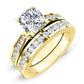 Petunia Cushion Moissanite Bridal Set yellowgold