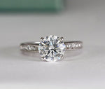 Petunia Round Diamond Engagement Ring (Lab Grown Igi Cert) whitegold