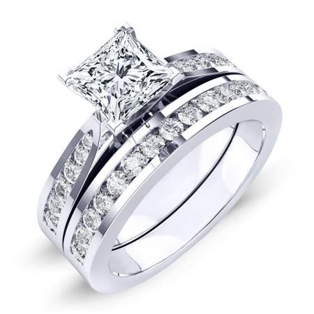 4.00 ct - Petunia - Princess Lab Diamond Bridal Set (IGI Certified)