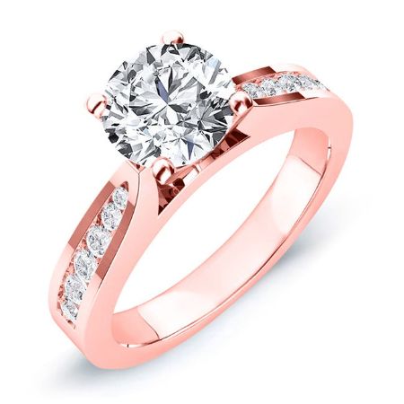 Petunia Round Moissanite Bridal Set rosegold