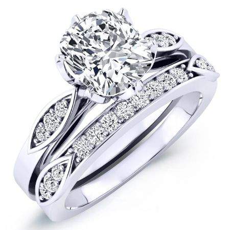 Pieris Cushion Moissanite Bridal Set whitegold