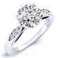 Pieris Diamond Matching Band Only (engagement Ring Not Included) For Ring With Round Center whitegold