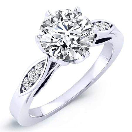 Pieris Round Moissanite Engagement Ring whitegold