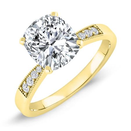 Poppy Cushion Moissanite Bridal Set yellowgold