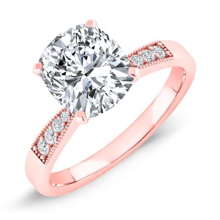Poppy Cushion Moissanite Bridal Set rosegold