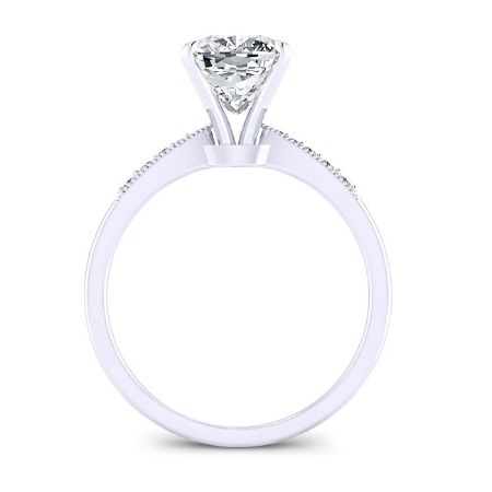 Poppy Cushion Moissanite Engagement Ring whitegold