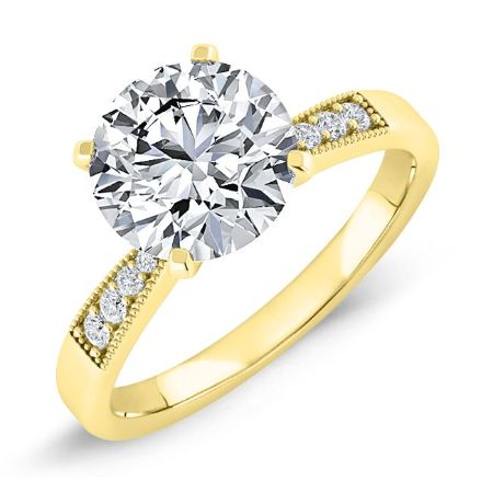 Poppy Diamond Matching Band Only (engagement Ring Not Included) For Ring With Round Center yellowgold