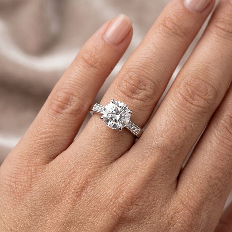 Poppy - GIA Natural Round Diamond Engagement Ring
