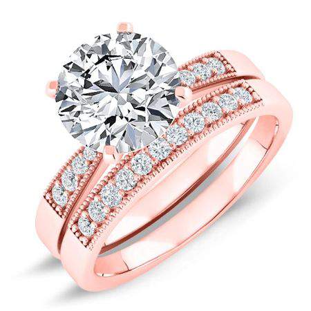 Poppy Round Diamond Bridal Set (Lab Grown Igi Cert) rosegold