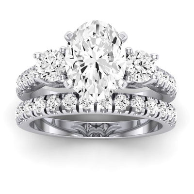 Primrose Diamond Matching Band Only ( Engagement Ring Not Included) For Ring With Oval Center whitegold