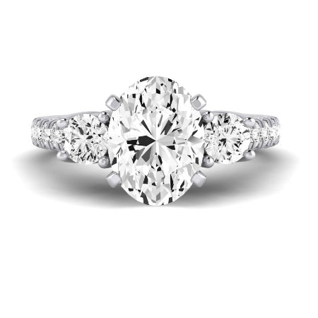 Primrose Diamond Matching Band Only ( Engagement Ring Not Included) For Ring With Oval Center whitegold