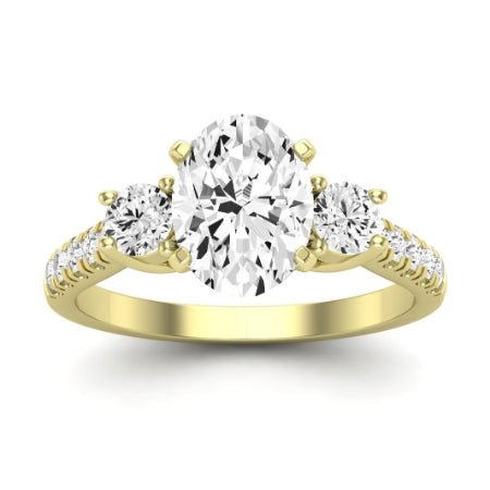 Primrose Diamond Matching Band Only ( Engagement Ring Not Included) For Ring With Oval Center yellowgold