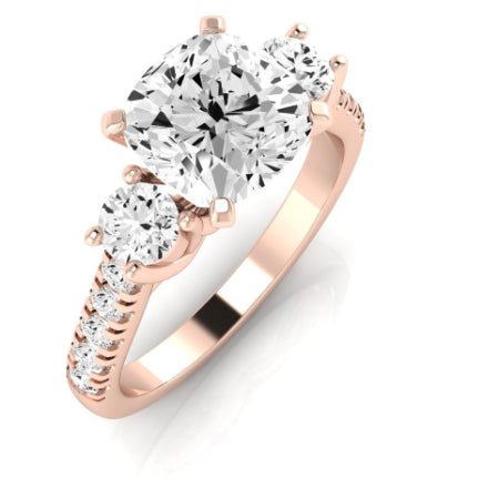 Primrose Diamond Matching Band Only ( Engagement Ring Not Included) For Ring With Cushion Center rosegold